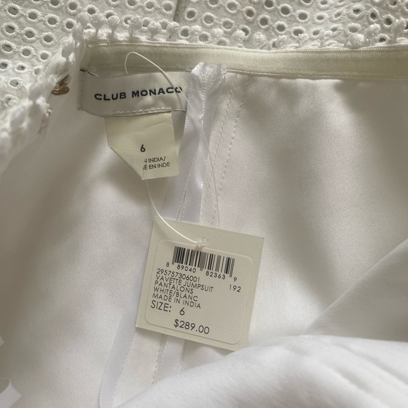 Club Monaco White Eyelet Jumpsuit Strapless - Picture 10 of 12
